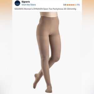 Sigvaris Dynaven Open Toe Compression Panty Hose 20-30mmHg Small Long Beige